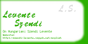 levente szendi business card